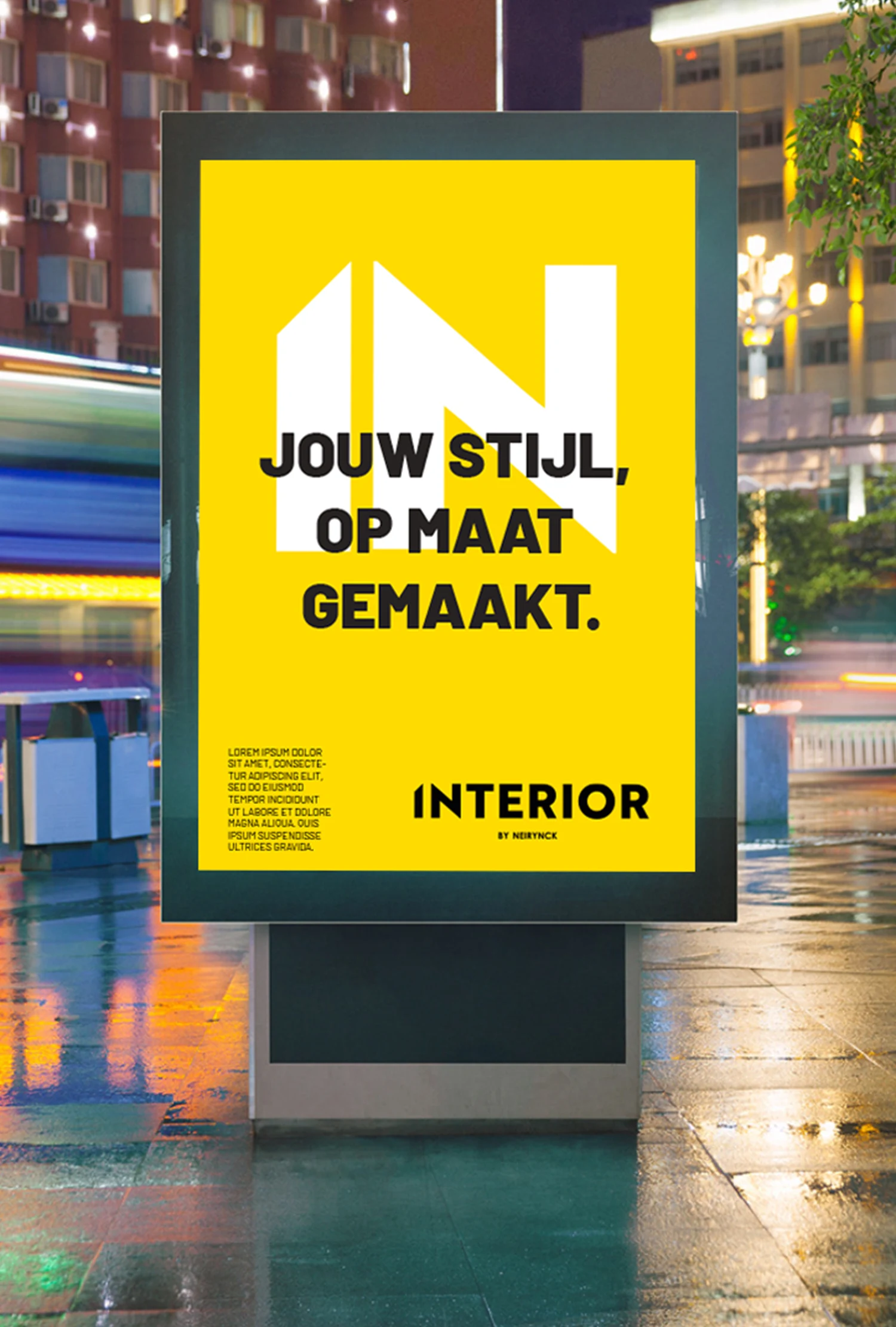 Affiche van Interior by Neirynck met de slogan Jouw stijl, op maat gemaakt